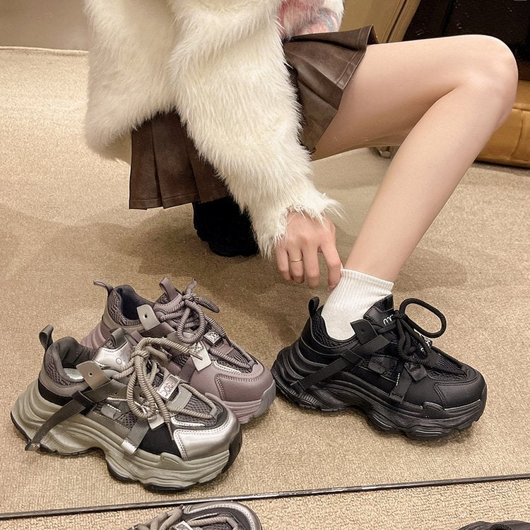 Damen Sportliche Chunky Sneakers mit atmungsaktiven Mesh-Elementen R&B