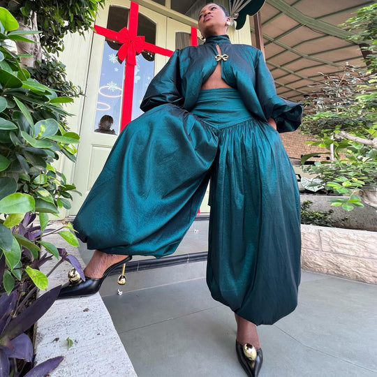 Damen Elegantes Ensemble mit Volant und weit geschnittenem Oberteil R&B