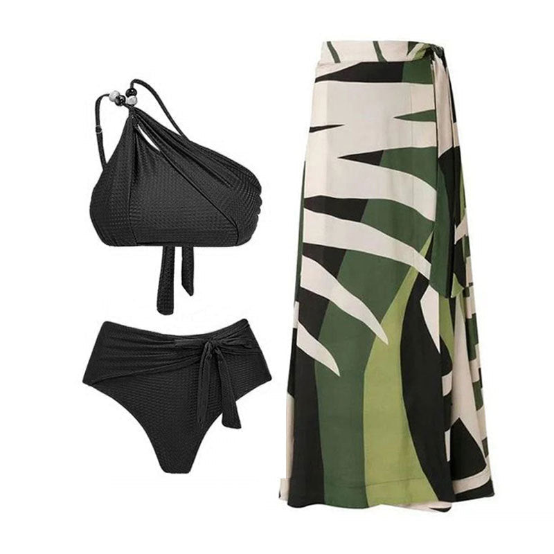 Damen Hochgeschnittener Bikini mit asymmetrischem Schnitt und raffiniertem Wickel-Design R&B