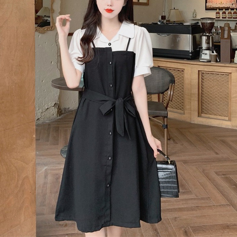 Damen Hemdblusenkleid mit tailliertem Schnitt und Knopf-Details