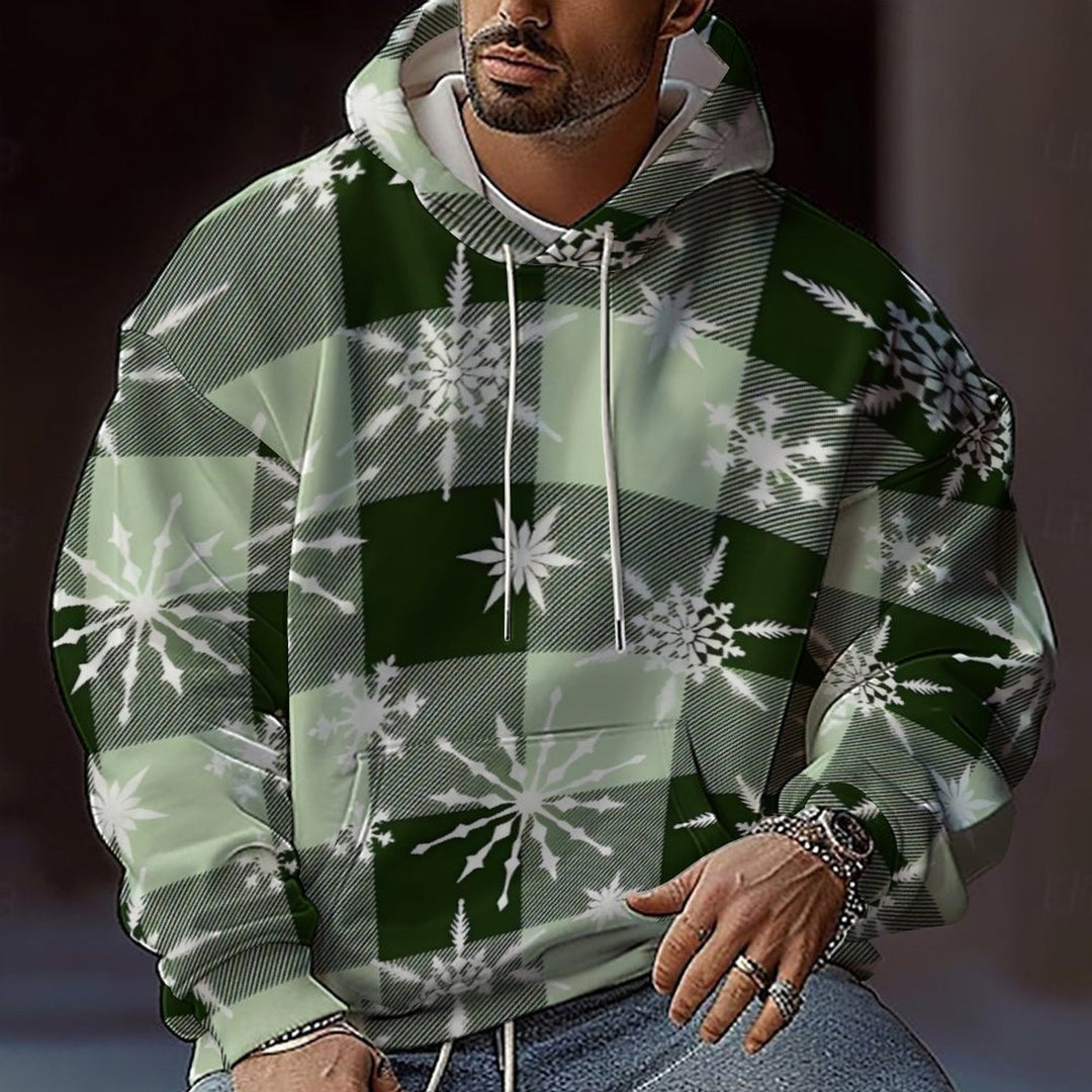 Herren Weihnachts-Hoodie mit farbenfrohem grafischen Design und bequemer Passform R&B