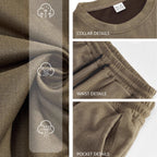 Herren nan Samtvelours Lounge-Set mit Rundhals-Kurzarmshirt und Kordelshorts R&B