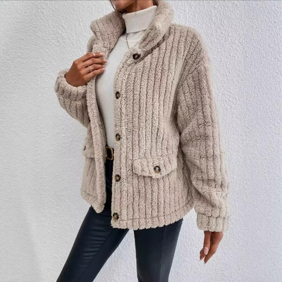 Damen Kuschelige Fleecejacke mit aufgesetzten Taschen R&B