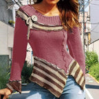 Damen Strickpullover mit kunstvollem Design und eleganten Details R&B