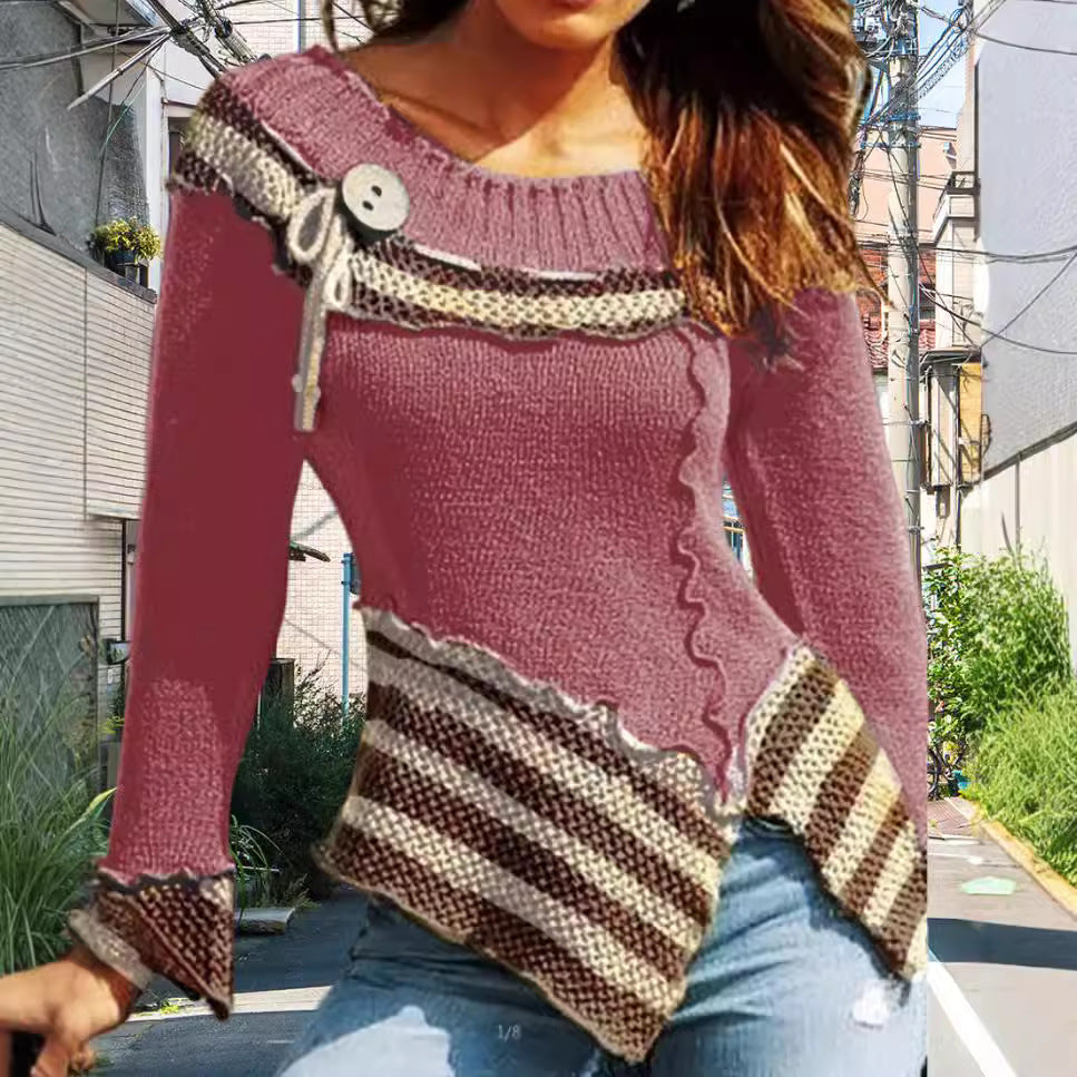 Damen Strickpullover mit kunstvollem Design und eleganten Details R&B