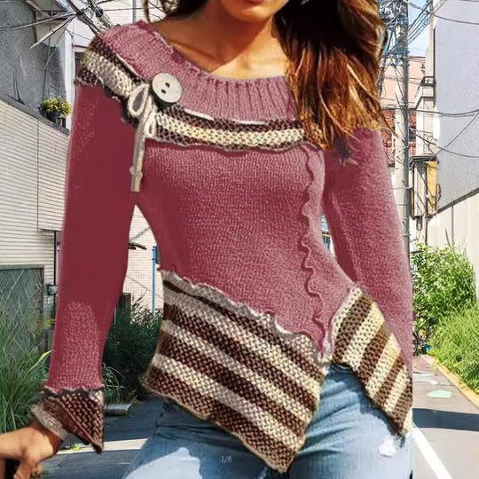 Damen Strickpullover mit kunstvollem Design und eleganten Details R&B