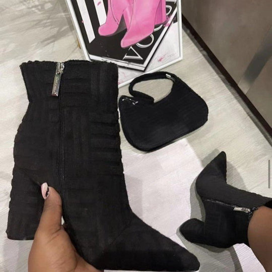 Damen Elegante Stiefeletten mit strukturiertem Obermaterial und praktischem Reißverschluss R&B