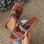 Damen Sommerschuhe mit buntem Ethno-Design und bequemer Fußbettung R&B