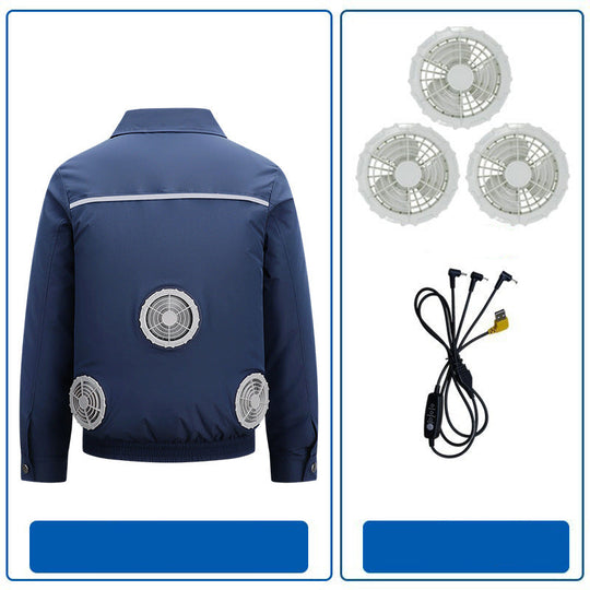 Herren nan atmungsaktive Kühljacke mit integrierten USB-Lüftern R&B
