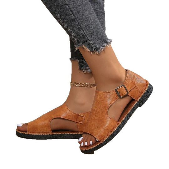 Damen komfortable Sandalen mit modischer Schnallenverzierung R&B