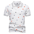 Herren Kurzarm Poloshirt mit hochwertigem Allover-Muster
