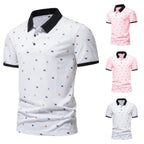 Herren Poloshirt mit einzigartigem Muster und modernem Stehkragen