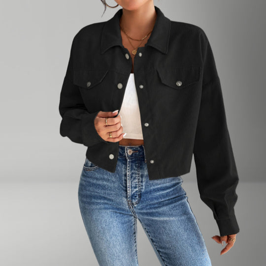Damen Kurzjacke aus cordartigem Material R&B