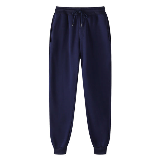 Herren nan geradlinige Sweatpants aus melierter Baumwollmischung mit elastischem Bund Kordelzug und Seitentaschen R&B