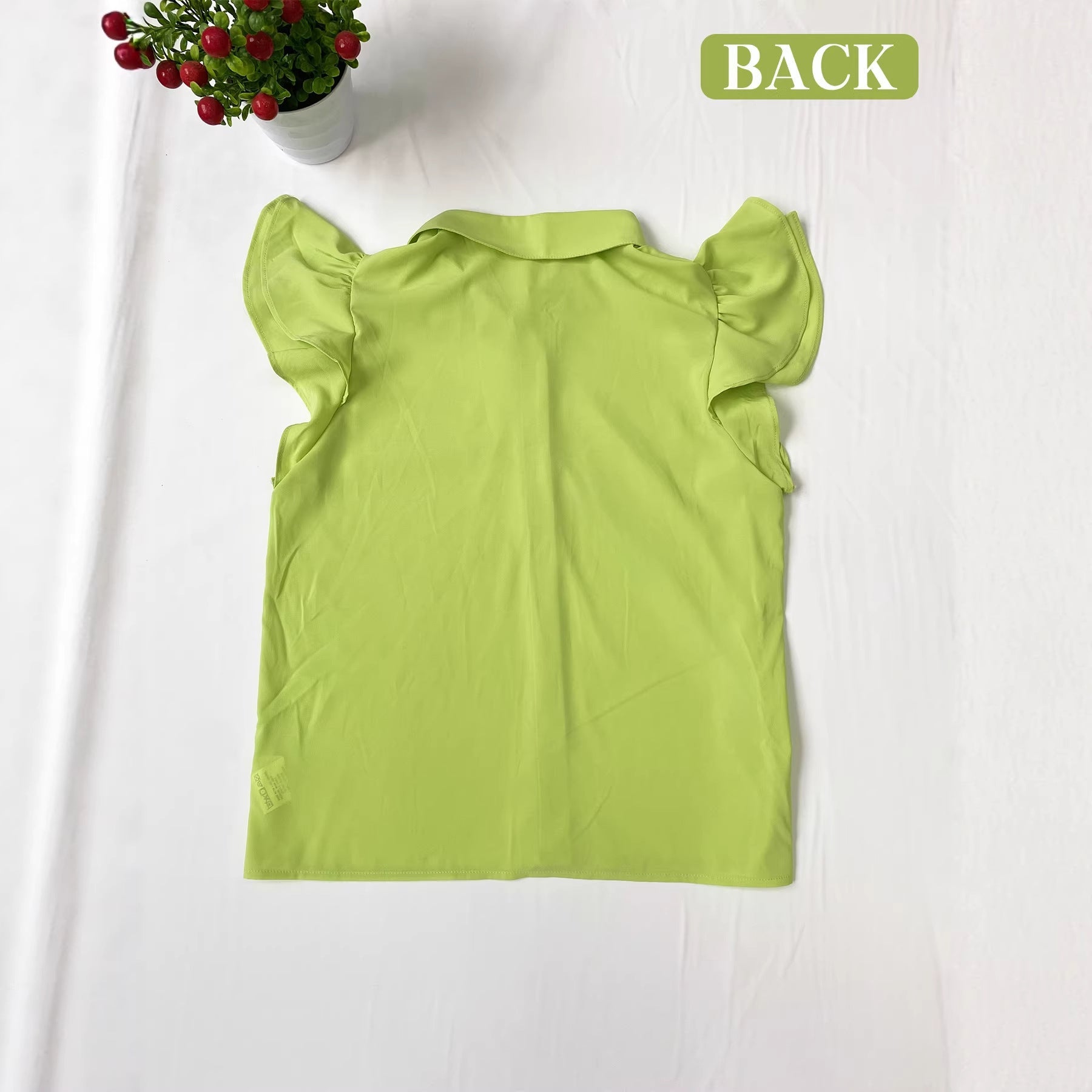 Damen Verspielte Bluse mit Rüschendetails und Knopfverschluss R&B