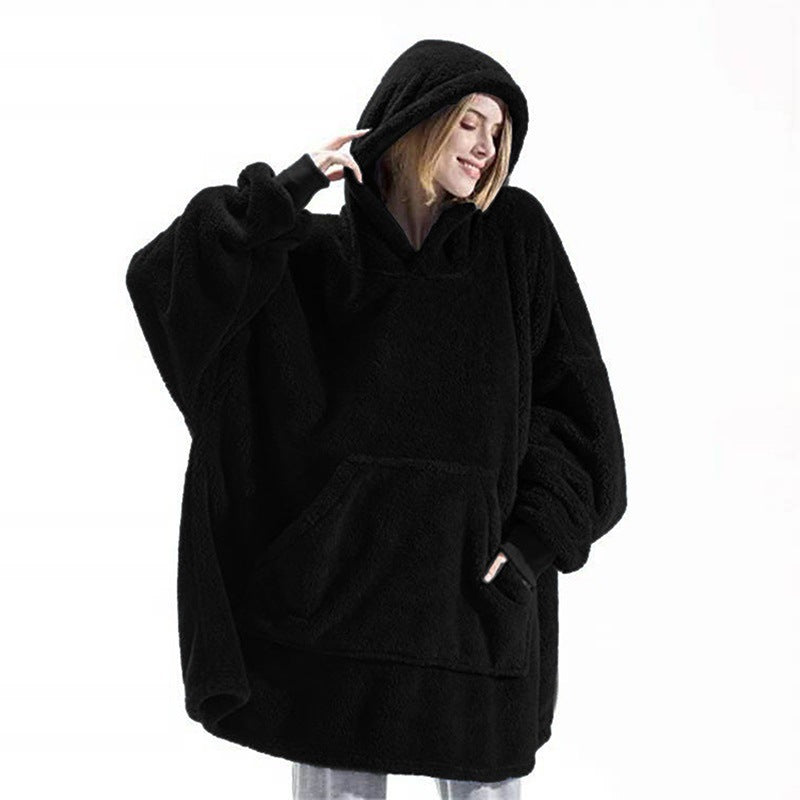 Damen oversize Fleece-Hoodie mit Kängurutasche und Kapuze R&B