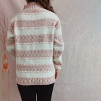 R&B | Weiche Strickjacke mit Strukturierten Streifen Acryl Komfortabel und Warm