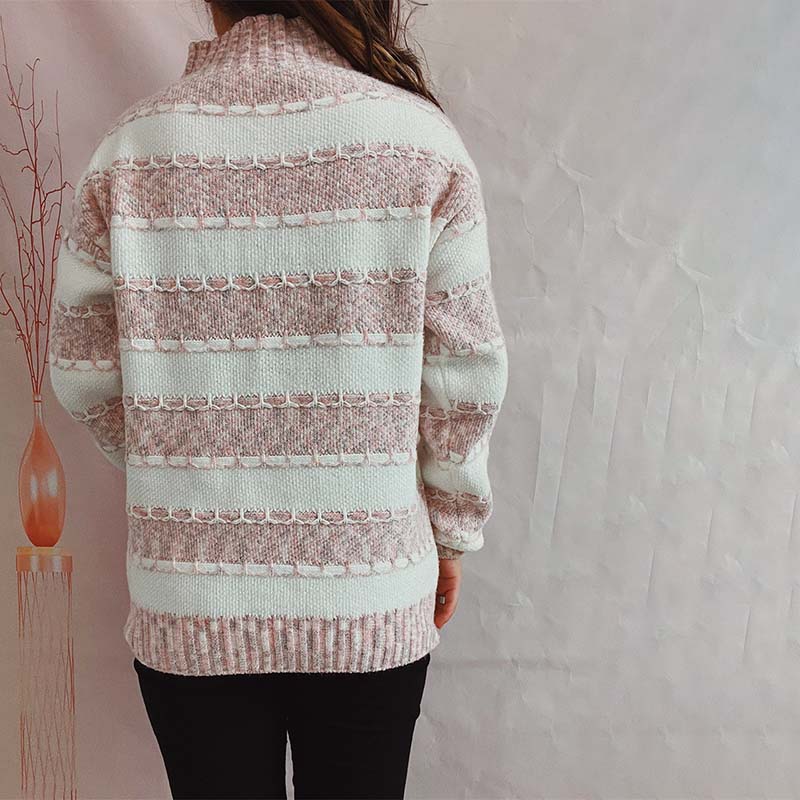 R&B | Weiche Strickjacke mit Strukturierten Streifen Acryl Komfortabel und Warm