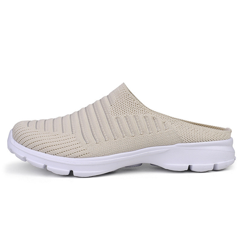 Damen nan gestrickter Schlupf-Clog mit stoßdämpfender EVA-Zwischensohle und ergonomischer Fersenstütze R&B