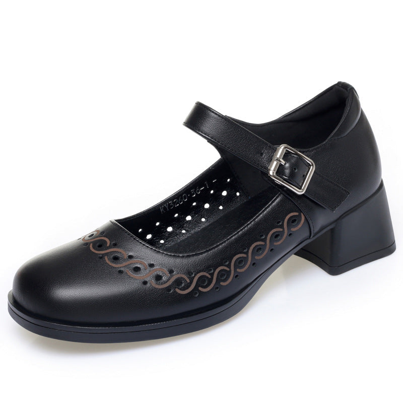 Damen Ballerinas mit verstellbarem Riemen und dekorativem Schnitt