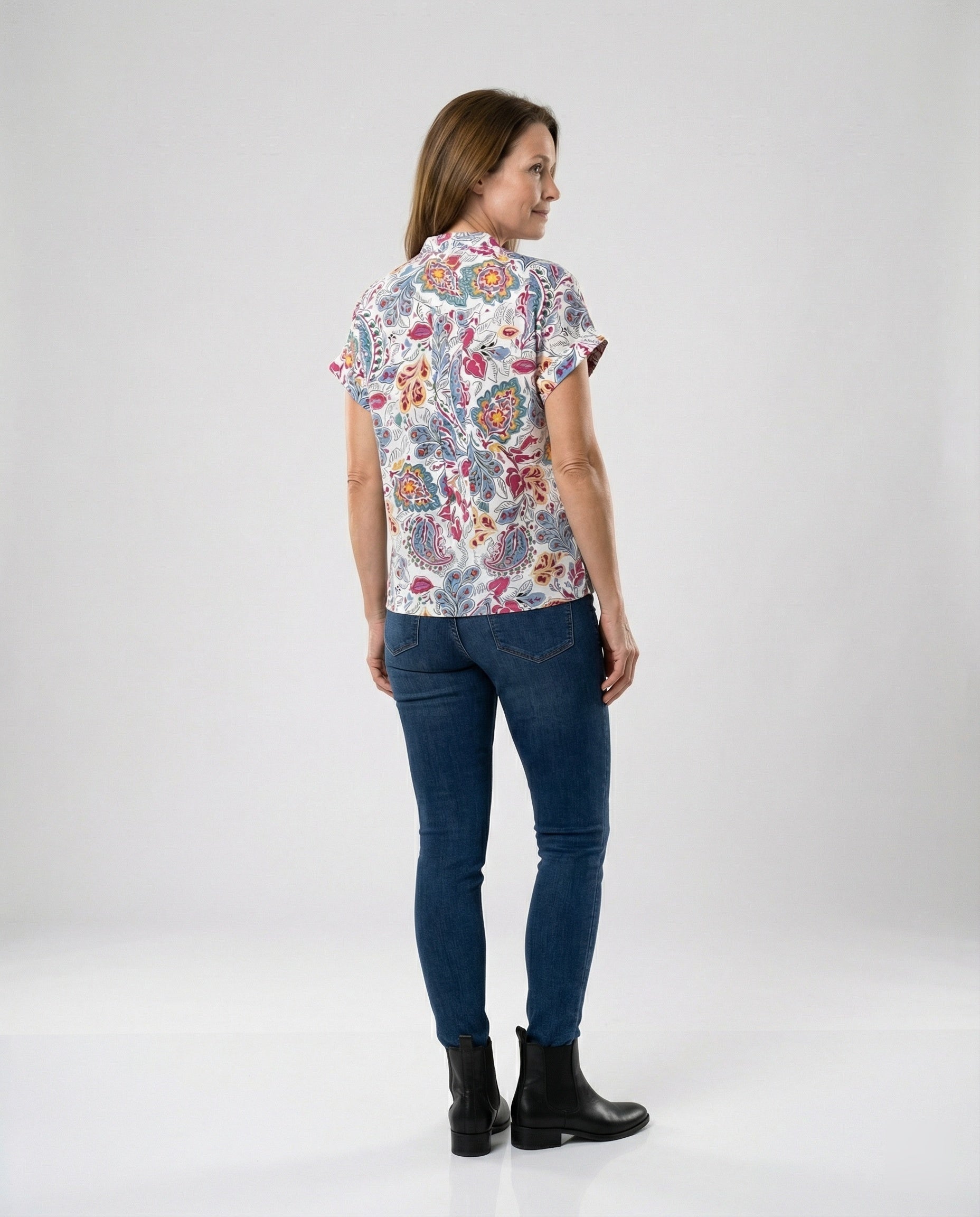 Damen Bluse mit floralem Design und luftigen Ärmeln