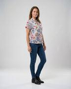 Damen Bluse mit floralem Design und luftigen Ärmeln