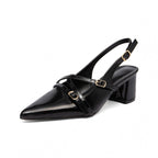 Damen Slingback-Pumps mit spitzem Absatz und elegantem Riemendesign R&B