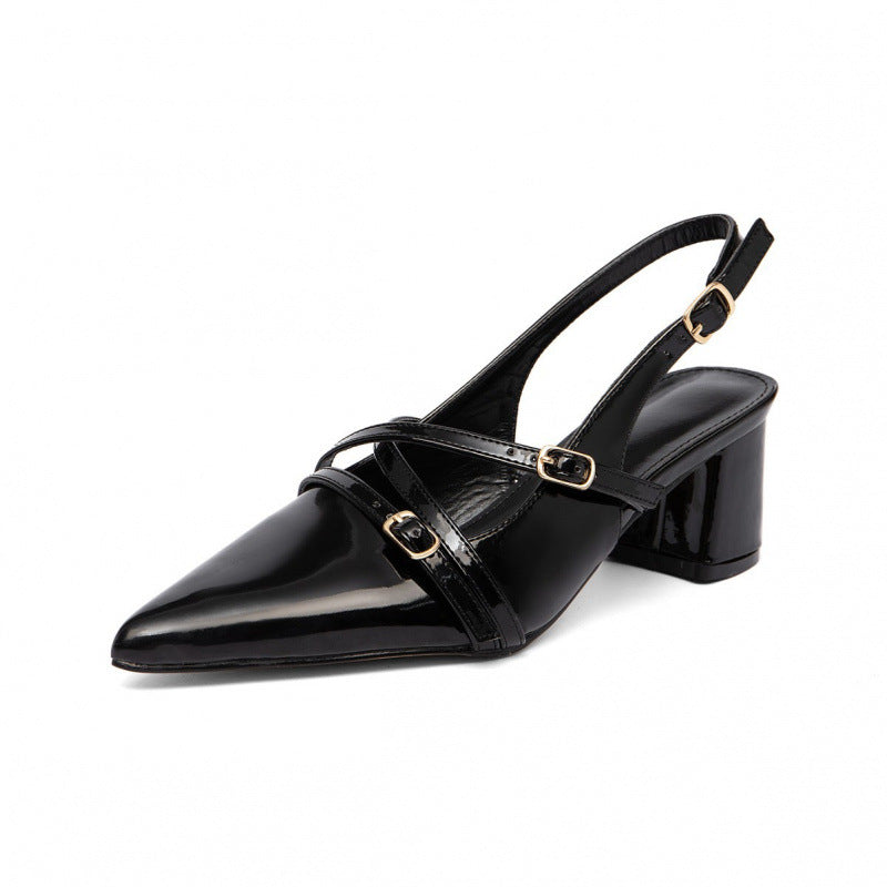 Damen Slingback-Pumps mit spitzem Absatz und elegantem Riemendesign R&B