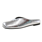 Damen Mules mit modischer metallic Oberfläche und ergonomischer Fußbettung R&B