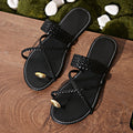 Damen Bequeme Riemchen-Sandalen mit geflochtenem Design R&B