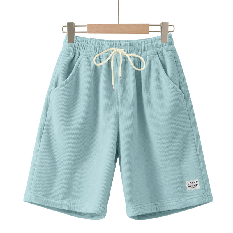 Herren nan knielange Lounge-Shorts im Rippenstrukturjersey mit elastischem Kordelzugbund und aufgesetzten Eingrifftaschen R&B