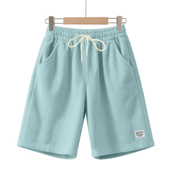Herren nan knielange Lounge-Shorts im Rippenstrukturjersey mit elastischem Kordelzugbund und aufgesetzten Eingrifftaschen R&B