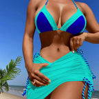 Damen Triangel-Bikini mit verspieltem Wickelrock