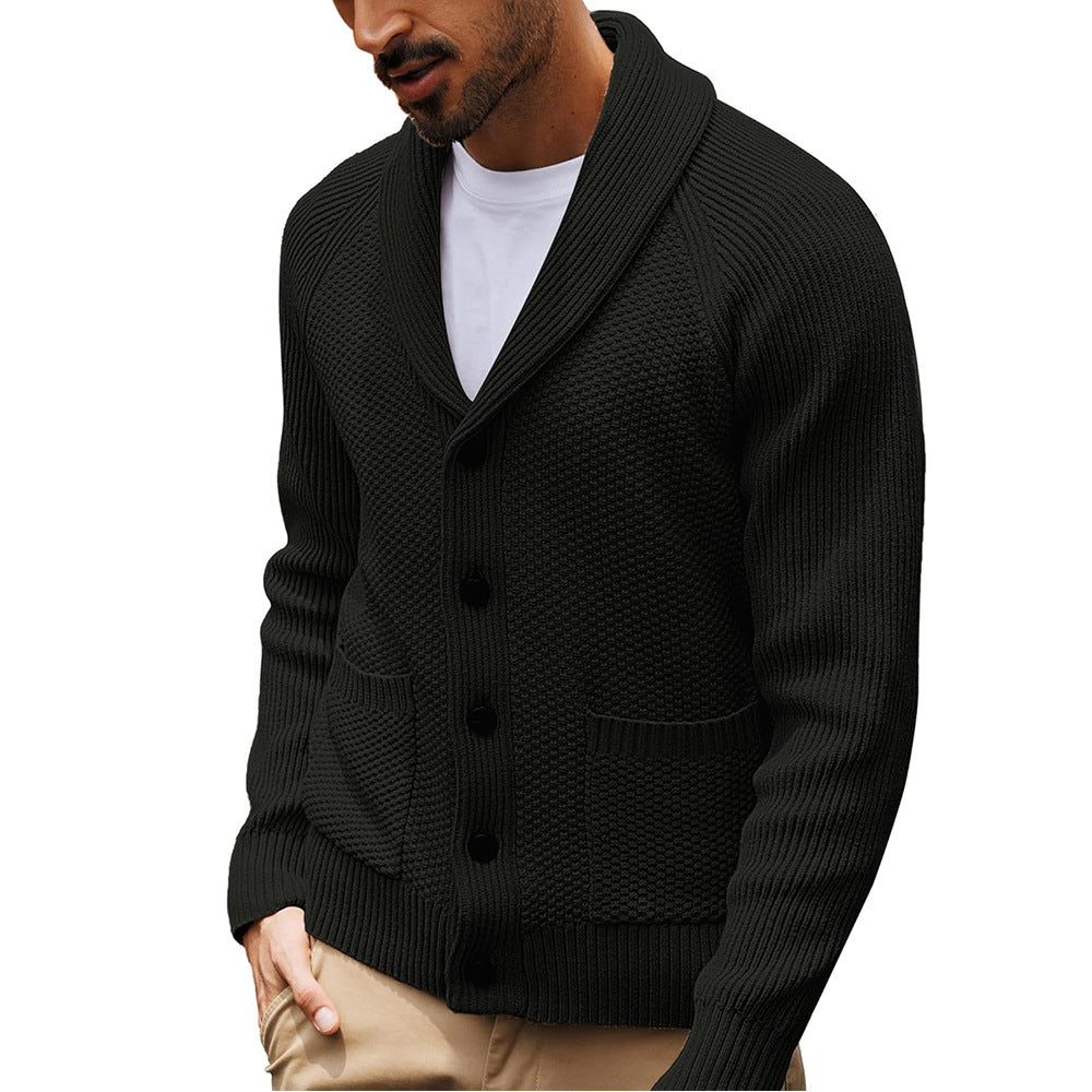 Herren Strickjacke mit strukturiertem Design und praktischem Schalkragen R&B