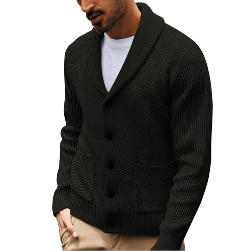 Herren Strickjacke mit strukturiertem Design und praktischem Schalkragen R&B