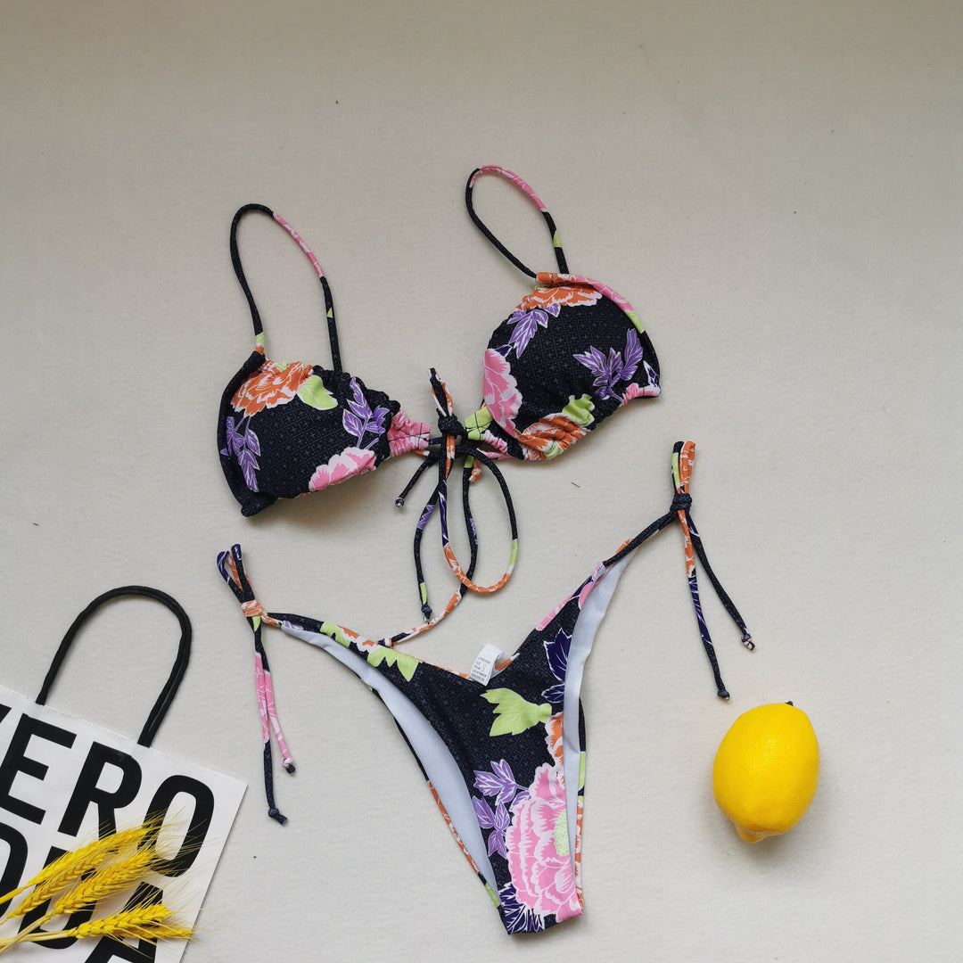 Damen Triangel-Bikini mit regulierbaren Bindebändern R&B
