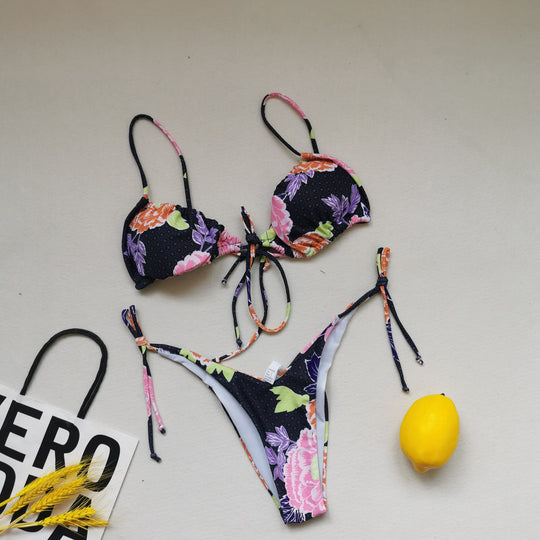 Damen Triangel-Bikini mit regulierbaren Bindebändern R&B