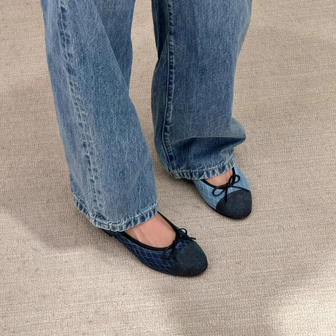 Damen Ballerinas mit mattem Obermaterial und dekorativem Schleifendetail R&B