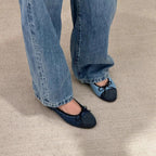 Damen Ballerinas mit mattem Obermaterial und dekorativem Schleifendetail R&B