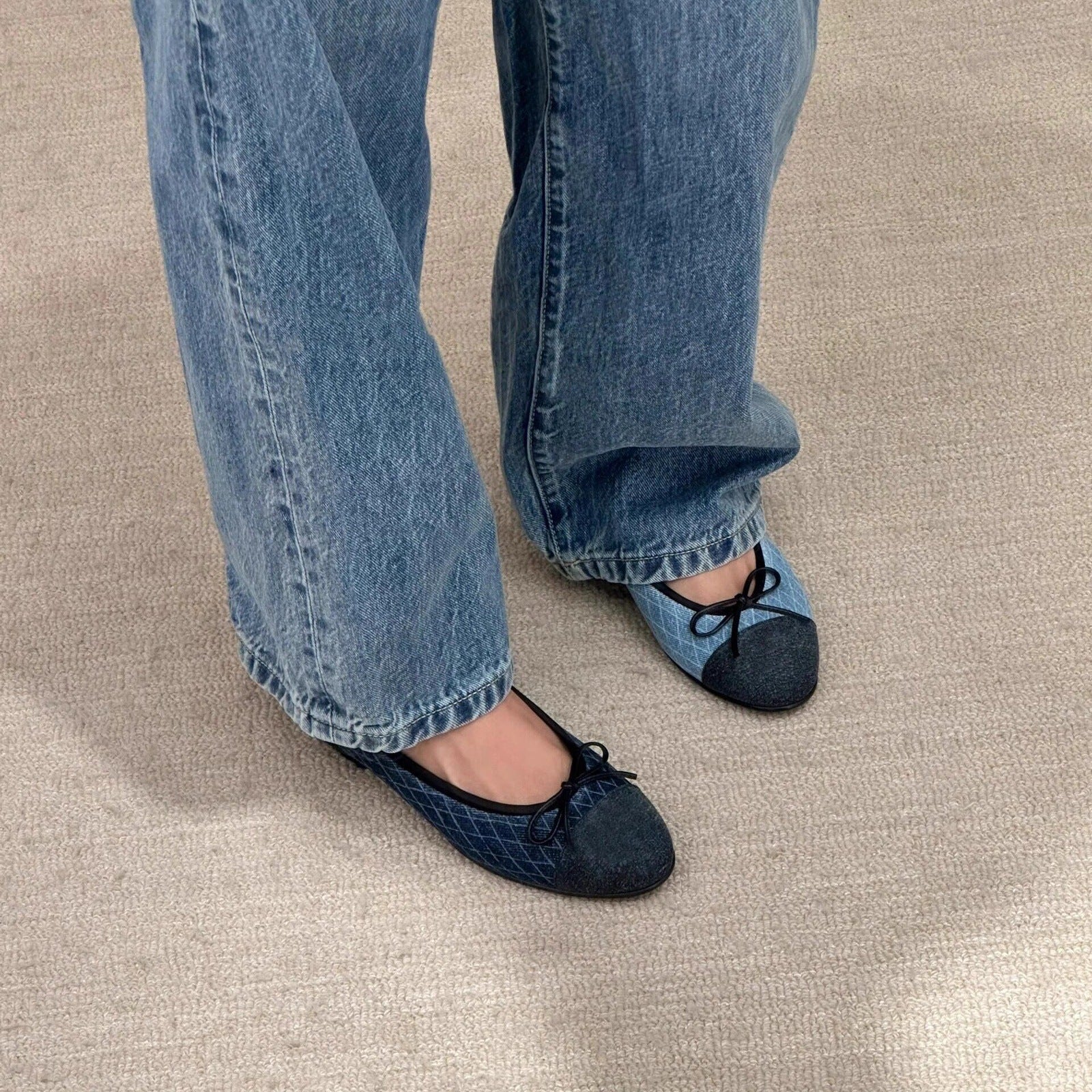 Damen Ballerinas mit mattem Obermaterial und dekorativem Schleifendetail R&B