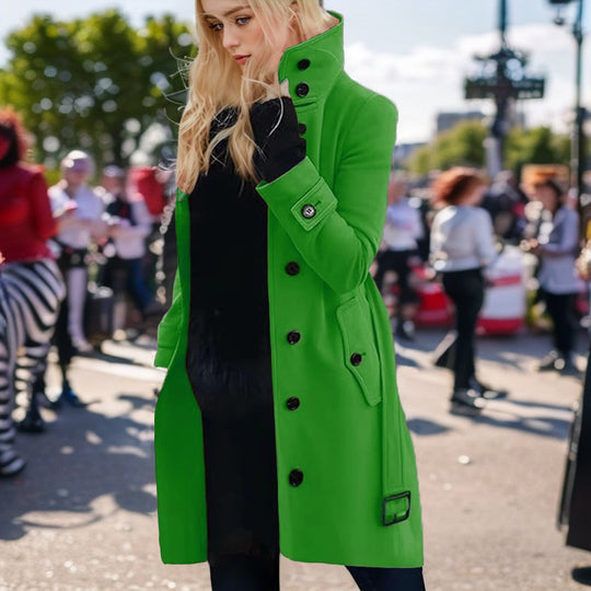 Damen eleganter Trenchcoat mit hohem Kragen R&B