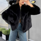 Damen kuschelige Pelzjacke R&B