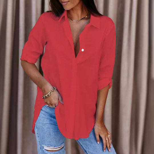 Damen Relaxed Fit Button-Up Shirt R&B