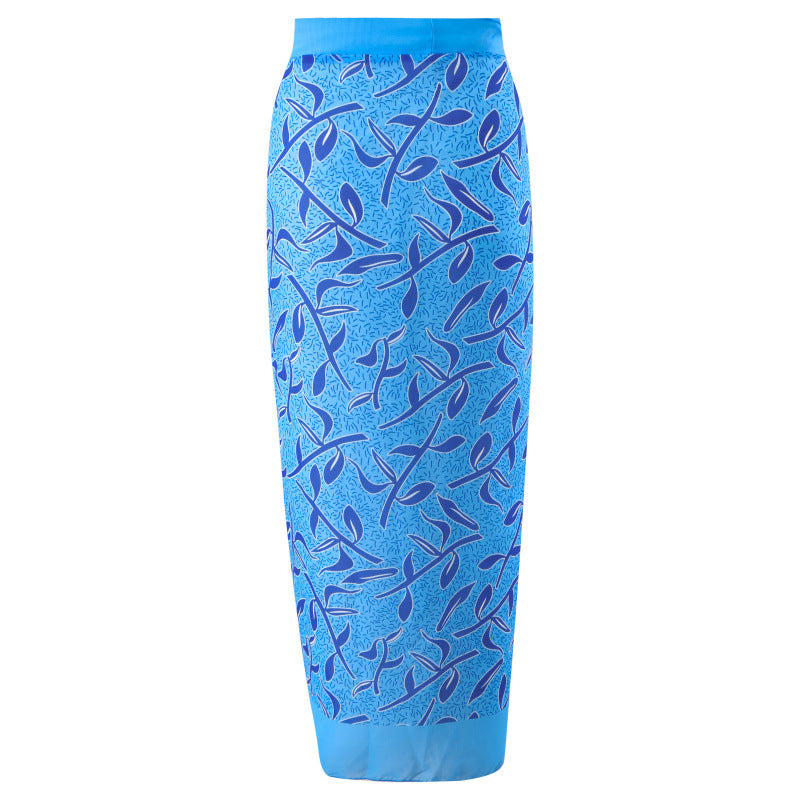Damen Einteiler Badeanzug mit asymmetrischem Schnitt und farbenfrohem Wickelrock R&B