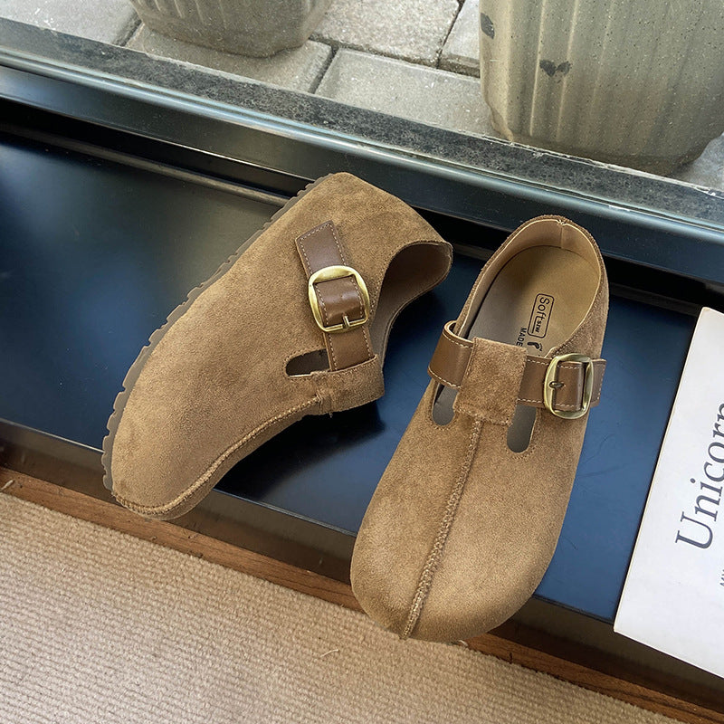 Damen bequeme Clogs mit verstellbarer Schnalle und weichem Obermaterial R&B