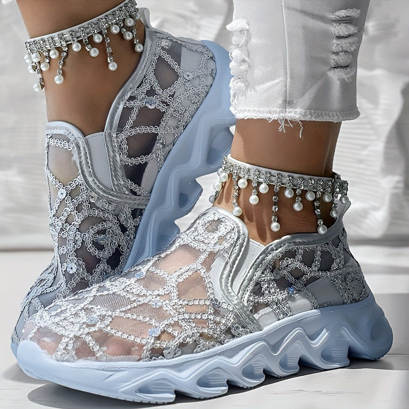 Damen Atmungsaktive und modische Slip-On Sneakers