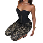 Damen Corsagen-Overall mit floralen Spitzendetails R&B