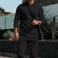 Herren Sportliches Langarm-Hoodie mit Knopfleiste und strukturiertem Design R&B