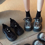 Damen Chunky Plattform-Sneaker mit strukturiertem Obermaterial und modischer Schnürung R&B