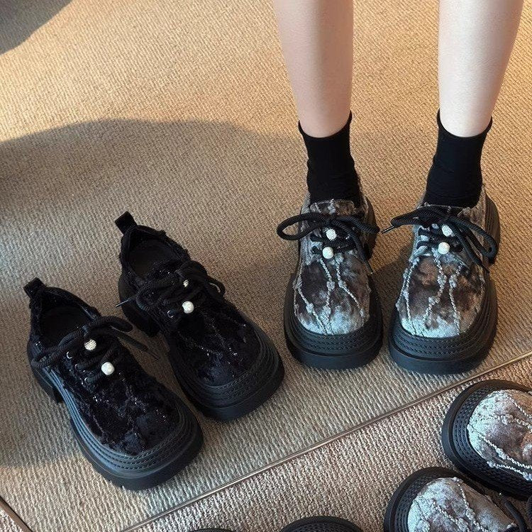 Damen Chunky Plattform-Sneaker mit strukturiertem Obermaterial und modischer Schnürung R&B